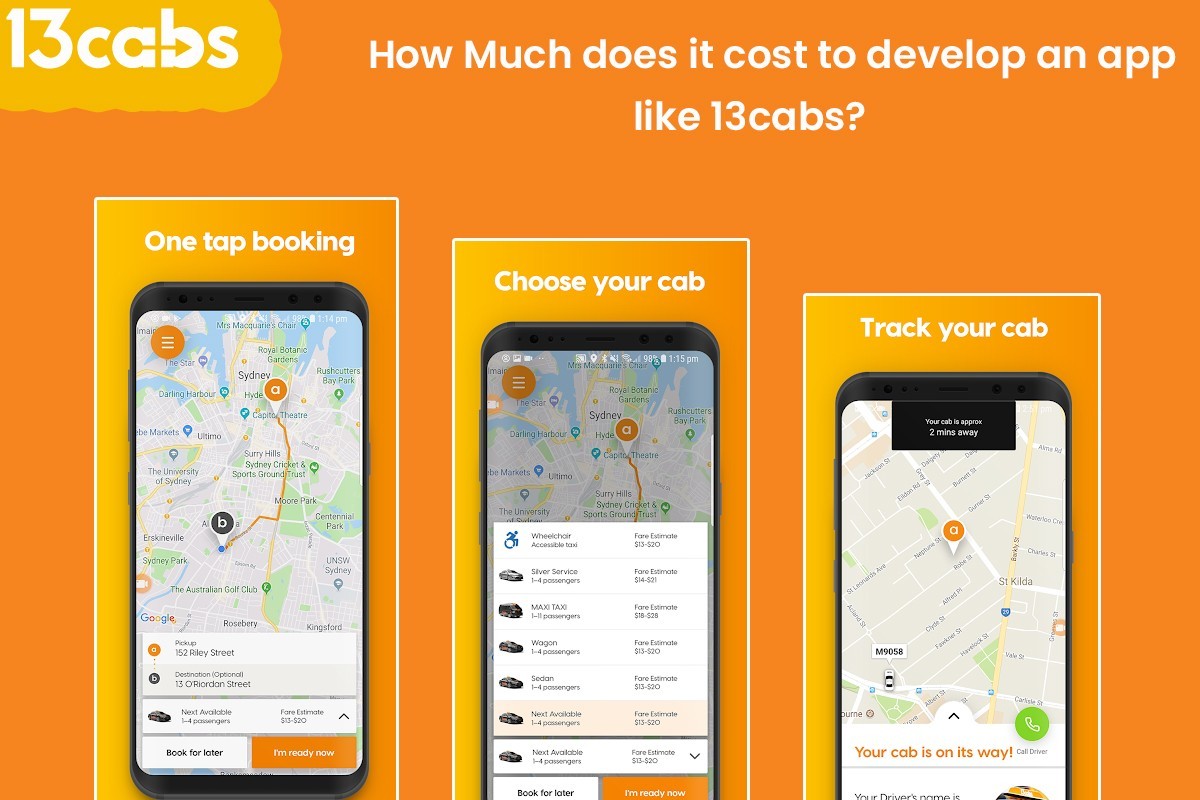 How much does it cost to build a mobile app like 13cabs?