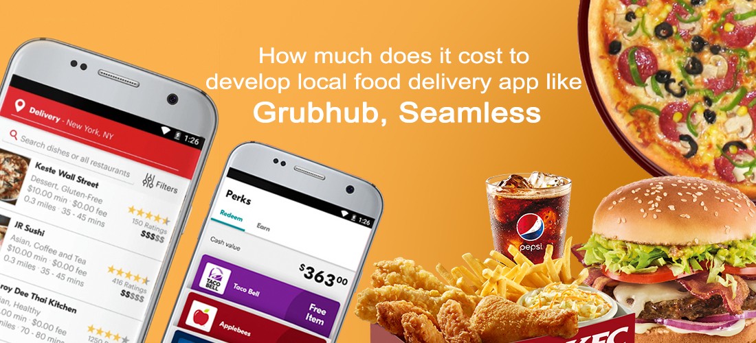 local food delivery app like Grubhub, Seamless Cost