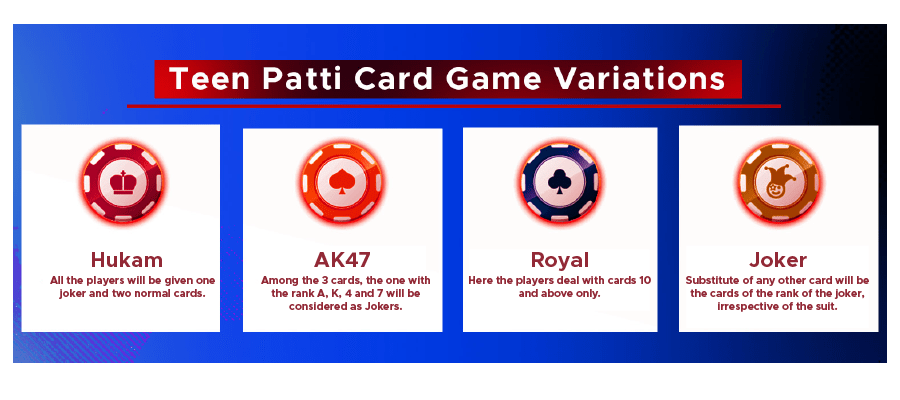 teen patti card game variations